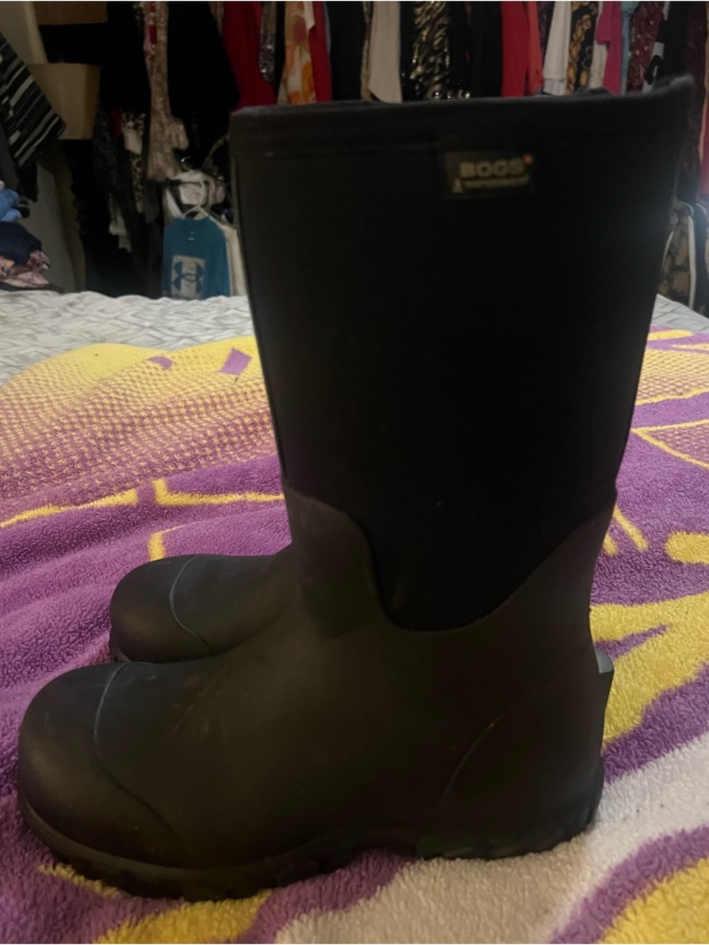 Bogs Black Waterproof Neoprene Steel Toe Boot size 10 men